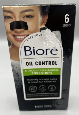 Bioré Charcoal Deep Cleansing Pore Nose Strips - 6ct Brand NEW - Image 1 of 4