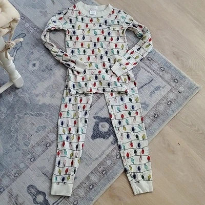 Hanna Andersson Kids Christmas Lights Holiday Pajamas Sz8 - Image 1 of 4