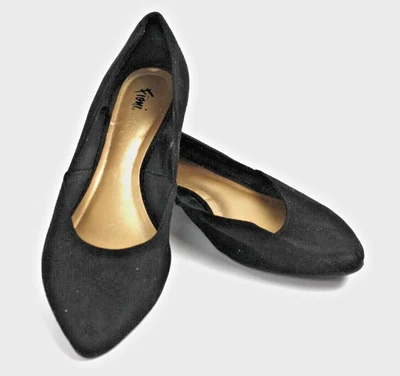 Zapatos de vestir planos de ballet de gamuza negros FIONI para mujer talla 9,5 Foto 1 de 4