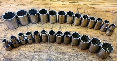 Craftsman USA 1/2" Dr. Metric/SAE 12Pt Sockets 26pc. 9mm-24mm, 7/16"- 1-1/4" - Image 1 of 4
