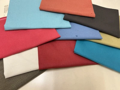 LINEN look 10 pcs half metre ,remnants mixed lot craft material@ £19.99  colours - Image 1 of 4