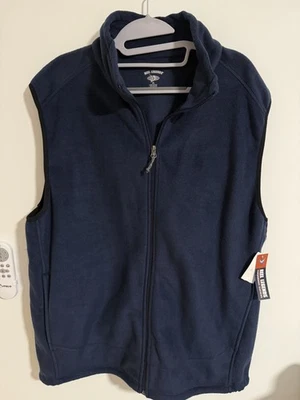 Reel Legends Vest Men's XL Navy Fleece Sleeveless Outdoors Casual Men's NEW - Image 1 of 4