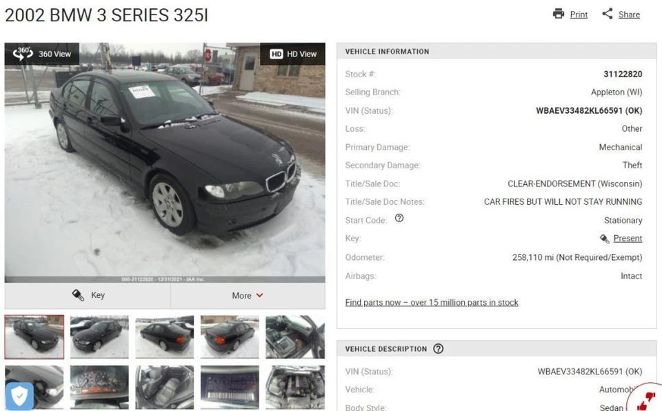 Luz de estacionamiento/esquina sedán antiniebla mercado canadiense compatible con BMW 320i 3852182 02-05 Foto 1 de 4