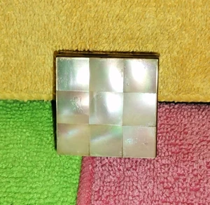 Small Antique Pill Box Brass/mother of pearl Art Deco - Picture 1 of 5