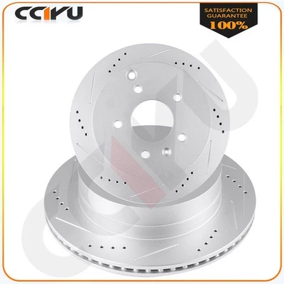 Rear Drilled & Slotted Brake Rotors Discs Fits Chevrolet Captiva Sport 12 - 15 - Image 1 of 4