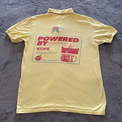 Camiseta Polo De Colección Juegos Panamericanos 1984 Para Hombres M ScotLad Patrocinador Arte Años 80 Hecha en EE. UU. Foto 1 de 4