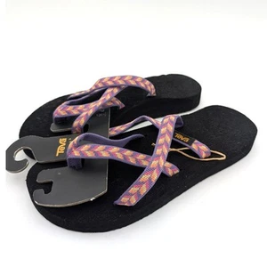 Teva Olowahu Thong Flip Flop Sandals Women's Pink/Black Size US5 EU36 - Picture 1 of 8