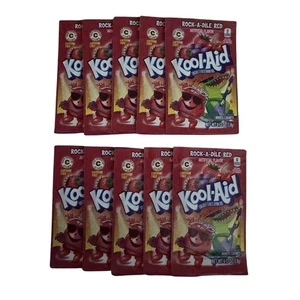 Mezcla de gelatina bebida roja Kool Aid Rock-A-Dile 10 paquetes descontinuados coleccionista EXP - Imagen 1 de 3