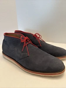 Stivali Polo Ralph Lauren Whiston Chukka blu navy scamosciati bordo rosso uomo taglia 14 D - Foto 1 di 16