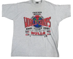 Vintage Chicago Bulls World Champs T-Shirt 91-92 Logo 7 Mens XL - NWOT - Picture 1 of 7