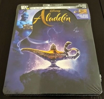Disney ALADDIN Live Action 4K UHD + Blu-Ray  Best Buy Limited STEELBOOK - Image 1 of 4