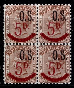 AUSTRALIA - South Australia QV SG O72, 5d on 6d BLOCK x4, NH MINT. Cat £240+ - Picture 1 of 1