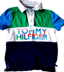 Tommy Hilfiger Boy Short Sleeve Polo Colorblock Kids Size X-Small (4-5) - Picture 1 of 4
