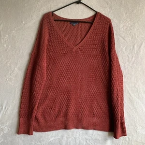 Suéter de manga larga para mujer American Eagle Outfitters GRANDE rojo quemado - Imagen 1 de 8