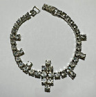 Vintage Garne Jewelry Fancy Dress Sparkling Rhinestone Tennis 6.5&quot; Bracelet DD2