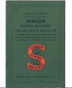 1948 Singer Model 112 Sewing Machine Instruction Manual - using and adjusting - Picture 1 of 3