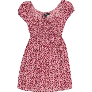 Motel Peach Red Ditsy Butterfly Galova Dress - Picture 1 of 5