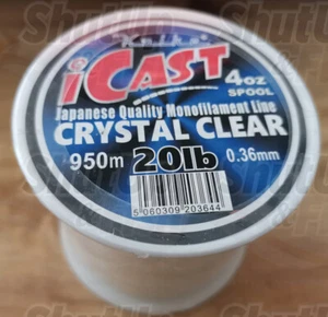 Línea de pesca mono de calidad transparente Koike iCast carretes de 4 oz tamaños de 15 lb a 80 lb - Imagen 1 de 10
