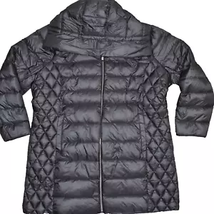 Michael Kors Women Packable Down Fill Quilted Jacket Polyester Black Size 2X - Picture 1 of 8