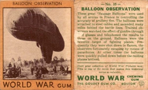 R174 Goudey, World War Gum, 1934 World War 1, #35 Balloon Observation - Picture 1 of 1