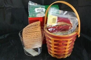 Combo de cesta a rayas de menta roja TT recorte de árboles Longaberger 2007 - NUEVO - Imagen 1 de 10