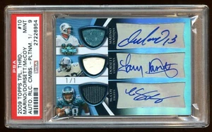PSA 9 DAN MARINO-TONY DORSETT-LESEAN McCOY RC 2009 TOPPS TRIPLE AUTO 1/1 JERSEY - Picture 1 of 2