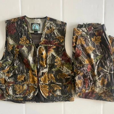 Master Sportsman Rugged Outdoor Wear Camo Hunting Set Vest&Pants SZ L - Image 1 of 4