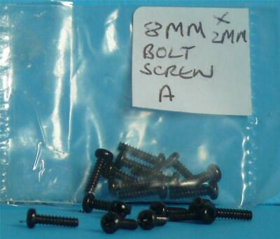 HORNBY SELF TAPPING SCREWS x10 ASSEMBLY BOLTS 8 mm x 2mm BLACK SELF TAPPERS a>