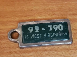 Schlüsselanhänger 59 West Virginia behinderte amerikanische Veteranen DAV Nummernschild 92-790 - Bild 1 von 8