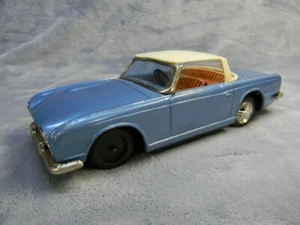VINTAGE 1960'S BANDAI TRIUMPH 4 BLUE FRICTION JAPANESE TIN CAR PROJECT - Picture 1 of 12