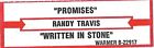 Jukebox Title Strip - Randy Travis: "Promises" / "Written In Stone" from 1987