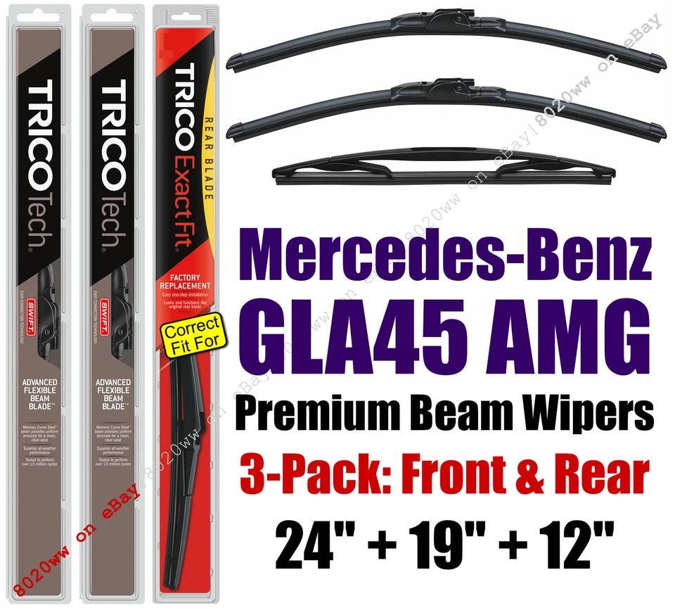 Limpiaparabrisas-3pk Premium delantero y trasero 2015+ Mercedes-Benz GLA45 AMG 19240/190/12I Foto 1 de 1