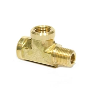 1/8 Npt Male Female Street Tee T Forged Brass Pipe Fitting Fuel Air Oil Gauge - Picture 1 of 6