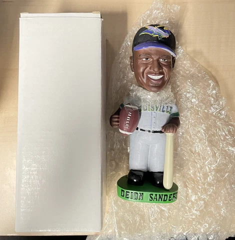2003 Louisville Bats Minor League Baseball Deion Sanders Bobblehead! New in Box Cover