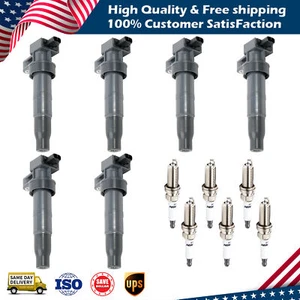 6X UF546 Ignition Coils+Iridium Spark Plugs Set for Hyundai Santa Fe Kia V6 - Picture 1 of 13