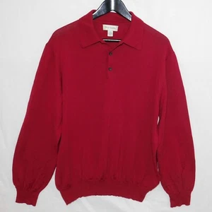 Suéter para hombre John W. Nordtrom 100 % lana merino extra fina con cuello de vino tinto L - Imagen 1 de 5
