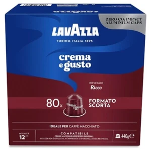 240 Café LAVAZZA para NESPRESSO Ricco Aluminio Cápsulas Cápsulas Cápsulas (3 Cajas x 80 Tapa - Imagen 1 de 1