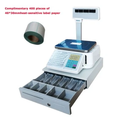 110V Digital Price Computing Scale Thermal Printer Electronic Scale w/ Label US - Image 1 of 4