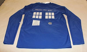 Doctor Who Mens Tardis Blue Printed Long Sleeve Rash Vest Size S New - Picture 1 of 1