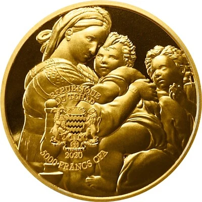 2020 Madonnna Della Seggiola Family Heirloom 1 oz Pure Silver Gold Plated - Image 1 of 2