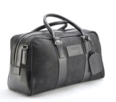 New Aston Martin Light Black Leather Holdall weekender Travel bag Small 702038 - Image 1 of 4