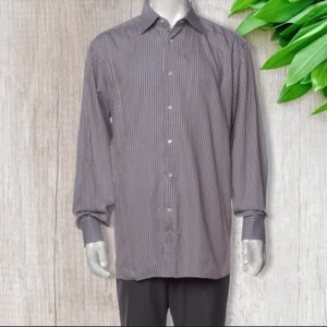 Ermenegildo Zegna Regular Fit Striped Long Sleeve Dress Shirt 43, 17” Neck - Picture 1 of 9