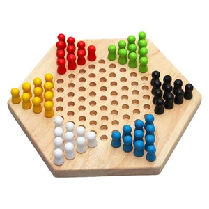 Chinese Checkers Traditional Family Wooden Board Game Strategic Educational Game - Picture 1 of 6