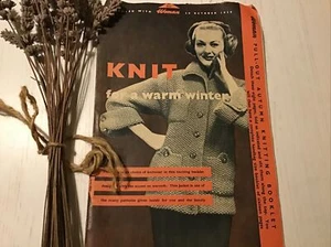 Knit For A Warm Winter Vintage booklet from Woman magazine 1956 - Picture 1 of 8