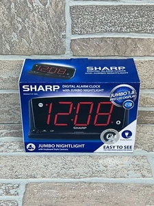LED Digital Alarm Clock Jumbo 1.8” Red Display w/ Nightlight Battery & Electric - Picture 1 of 9