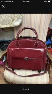Mcklein Glen Ellyn Leather RollingBurgundy Briefcase - Picture 1 of 3