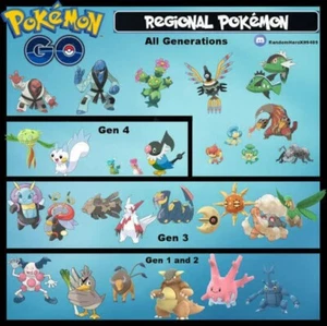 Trade Regional Pokemon - Any Regional All Gens - Trade Regional UNOVA / KALOS