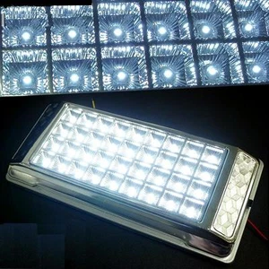 12V LUZ INTERIOR COCHE BLANCO ILUMINACIÓN CROMO - Imagen 1 de 3
