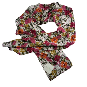 Vera Bradley Tea Garden Strickschal Blumen grau Brustkrebs Muster Neu mit Etikett - Bild 1 von 3