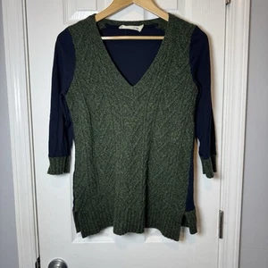 Pilcro And The Letterpress Anthropologie Women’s Wool V-neck Jersey Sweater L - Picture 1 of 5